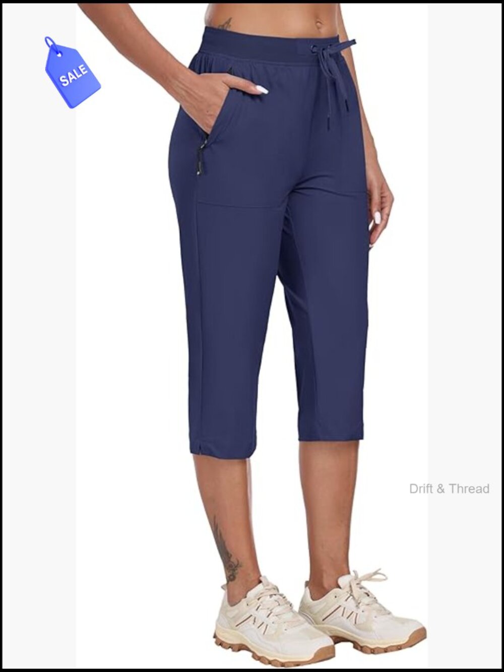 Lightweight Cool Capris with Zipper Pockets for Hiking